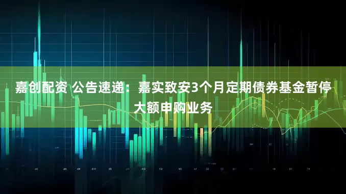 嘉创配资 公告速递：嘉实致安3个月定期债券基金暂停大额申购业务